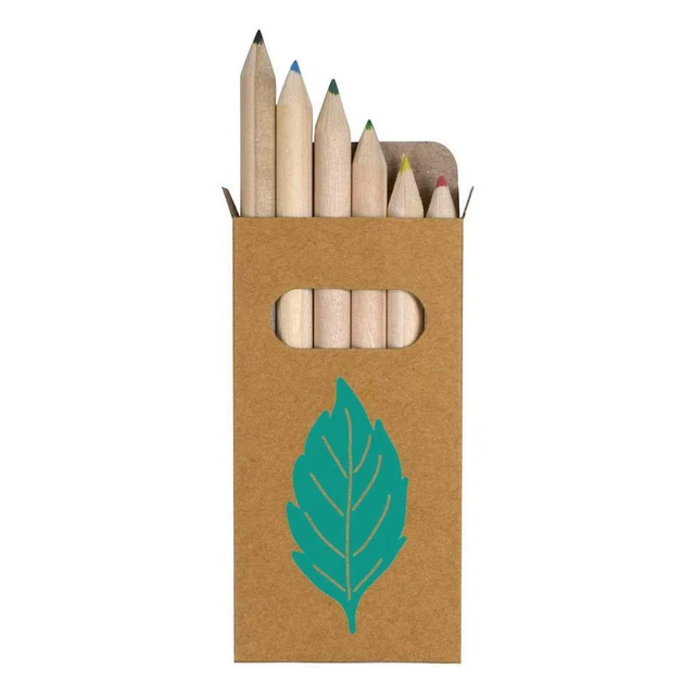 6 x 'A Leaf' kurz 85 mm Bleistifte/Buntstift-Set (PE00051124)