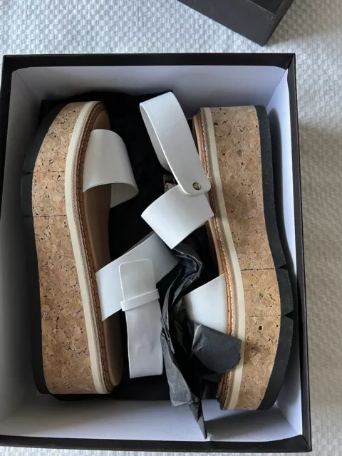 NWT Free People Women's Paloma Barcelo Ivy Flatform White Sandals Sz 39