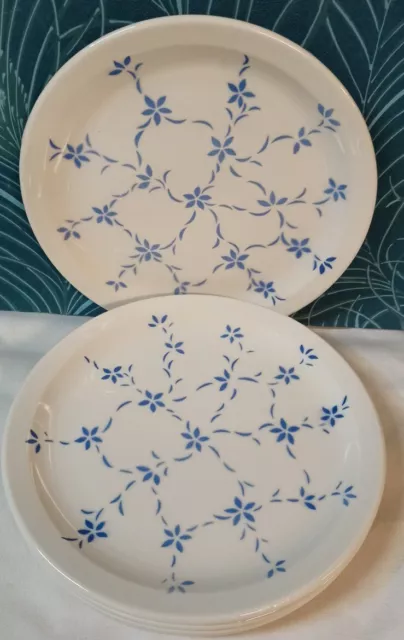 5 Assiettes à Dessert Moulin Des Loups Orchies Décor Petites Fleurs Bleues