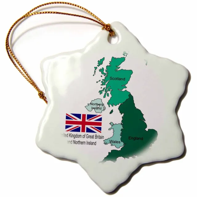 3dRose Flag and map of United Kingdom of Great Britain and Northern Ireland 3 in