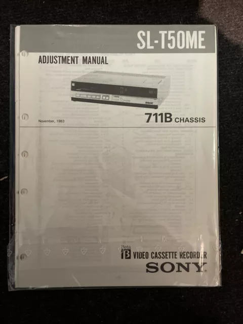 SONY SL-T50ME Betamax Adjustment Manual Handbuch für Reparaturen - Rarität