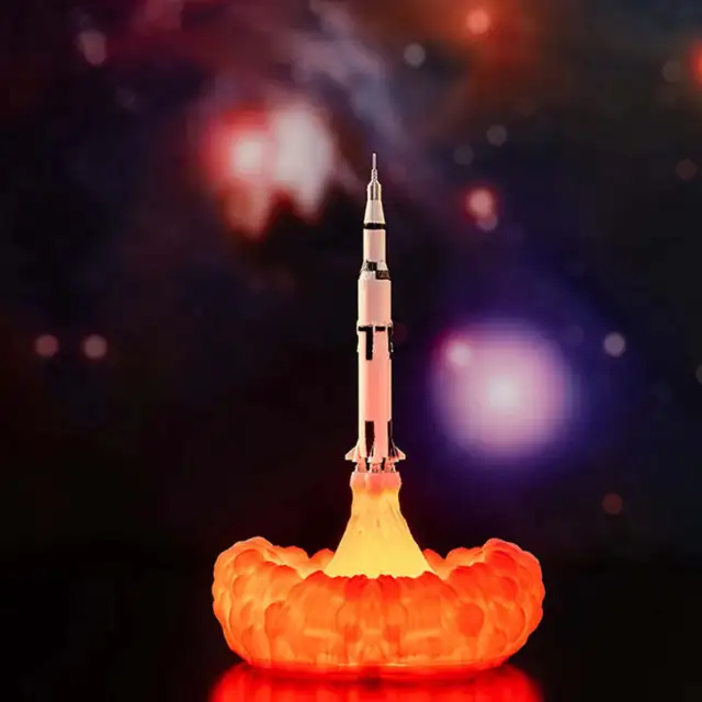 LunarGlow™ Rocket Night Light USB and Battery Powered Dimmable LED