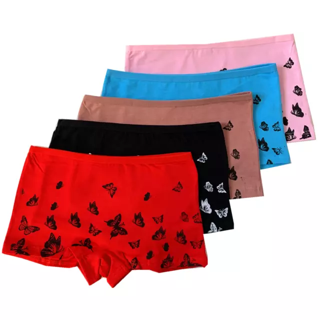 NEW 5 Boyshorts Panties Cotton Underwear Womens Ladies Girls Size S M L XL  6617