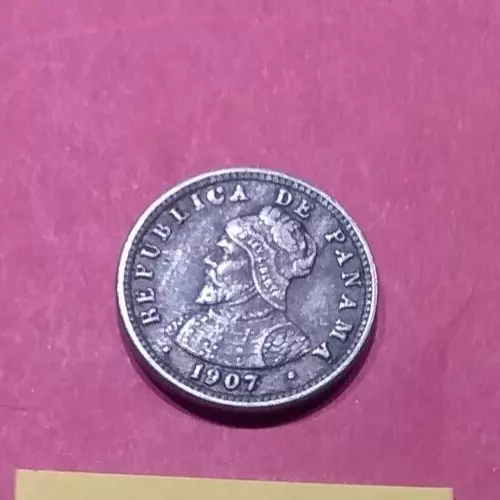 (pgasteelers1) Panama  1907 1/2 Centesimo KM#6  Cu-Nic Mintage 1 Mill.   🌠