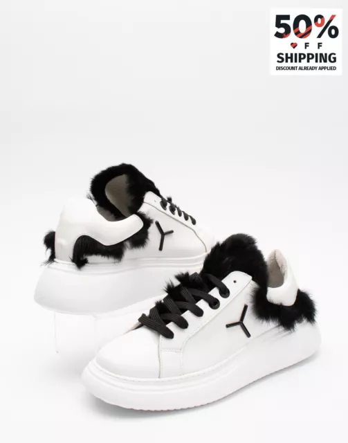 RRP€173 TONAKAI Leather Sneakers US6 UK3 EU36 White Logo Flat