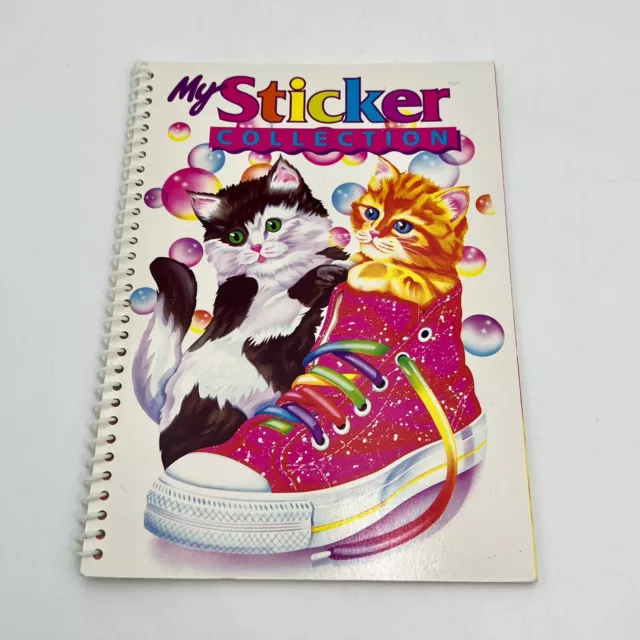 Vintage Lisa Frank My Sticker Collection Book 1990's Kitty Cat Stickers Inside