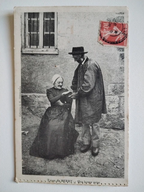 Lot De 2 CPA Anciennes - Épicerie Ambulante à Béréziat (01) + Vue Sans Voiture - Vintage