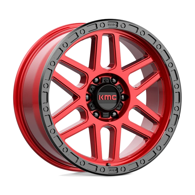 1 New 20X9 KMC KM544 MESA Candy Red With Black Lip 6X139.7 6x5.5 ET0 wheel rim