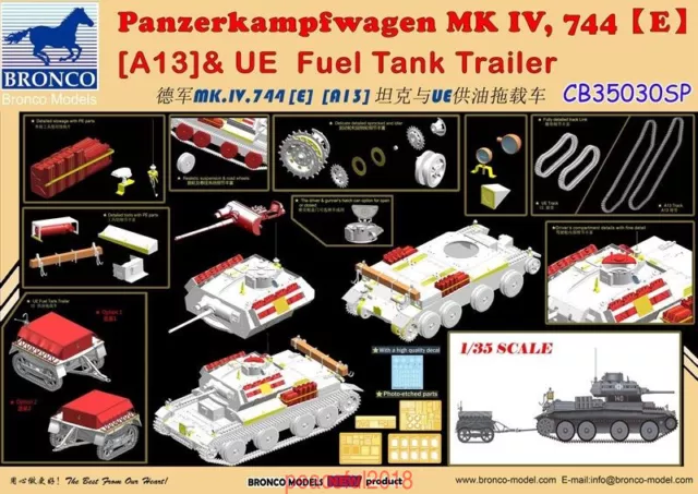 Bronco CB35030SP 1/35 Panzerkampfwagen MK IV.744(E) A13&UE Fuel Tank Trailer