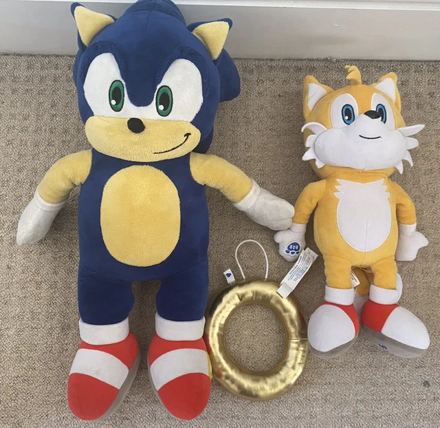BUILD A BEAR Sonic The Hedgehog And Tails Plush Soft Toy With Gold Ring