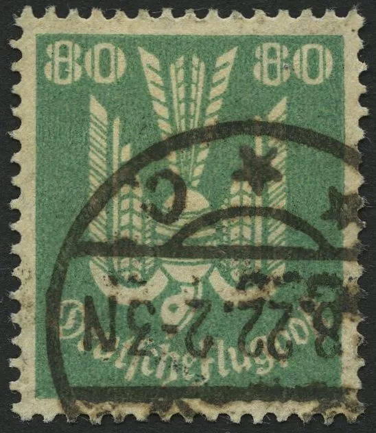 Dt. Reich 214 o, 1922, 80 Pf. Holztaube, Pracht, gepr. Infla, Mi. 26.-