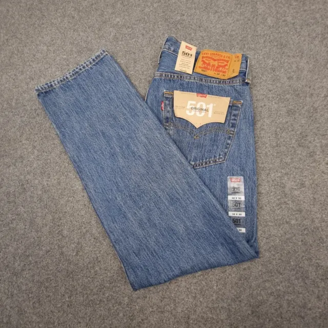Levi's Jeans Mens 32 blue 501 Regular denim straight cotton button fly size 32