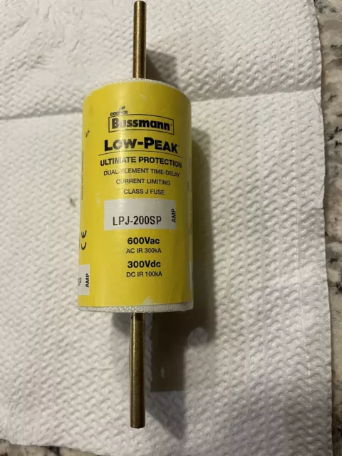 New Cooper Bussmann LPJ-200SP, 200 Amp, 600 Volt Class J Fuse