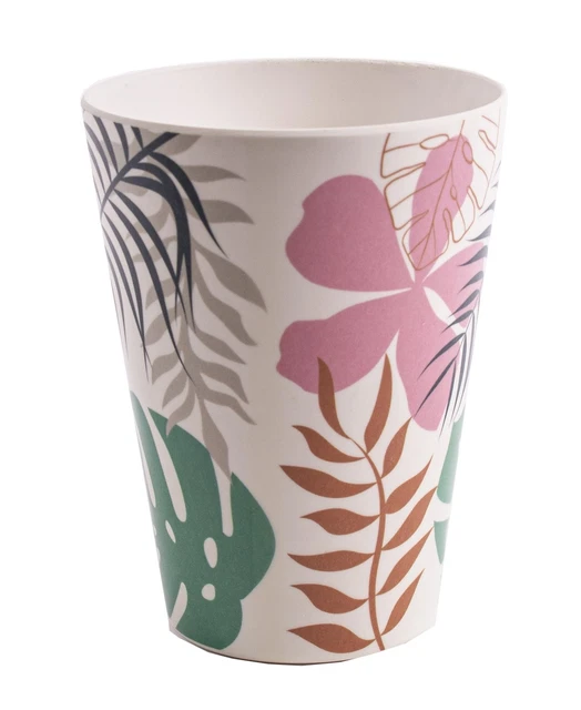 16 Stück Kunststoff Melamin Dschungel Blumen Teller Schüssel Tasse für Camping Picknick 2