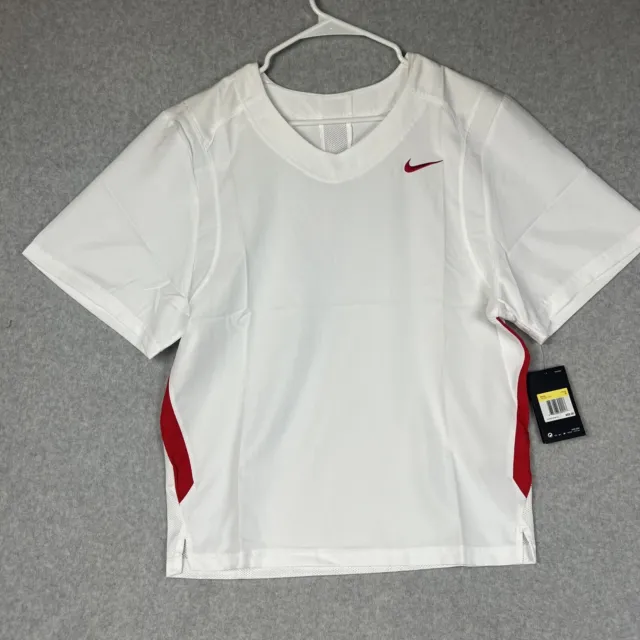Nike Untouchable Speed Lacrosse Men’s Small Short Sleeve WHITE Jersey MSRP $55