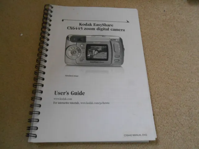 Kodak Easyshare Cx6445 Camera Instruction Manual Only