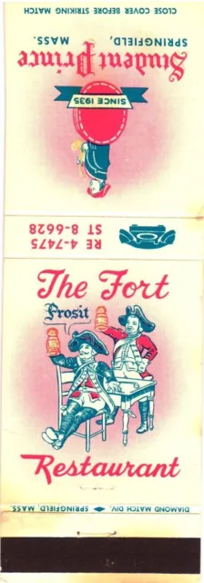 The Fort Restaurant Student Prince, Springfield, Mass Vintage Matchbook Cover