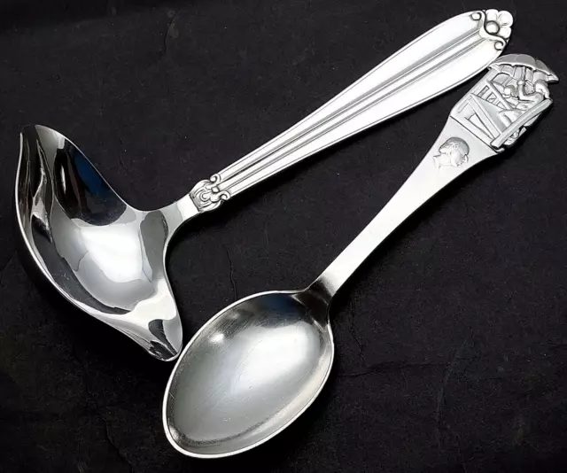 Prima Solvplet Childs Spoon & Ladle Silver Plated - Vintage - Sweden Swedish