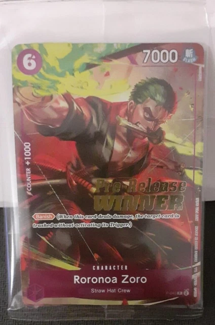 Roronoa Zoro P-094 Promo V Jump One Piece Card Game – Japanese, Bandai, Green Character, Ungraded
