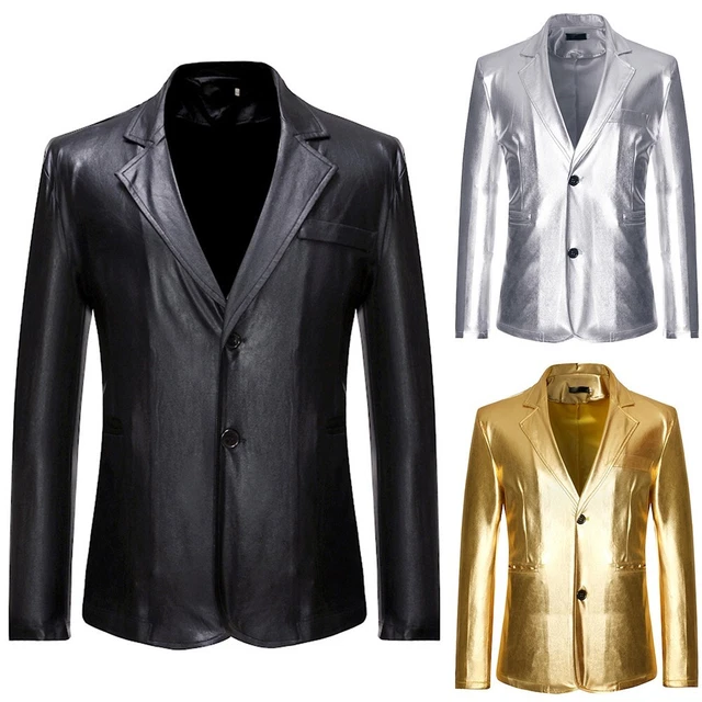 Giacca blazer uomo slim fit cappotto per abito da lavoro bottone top