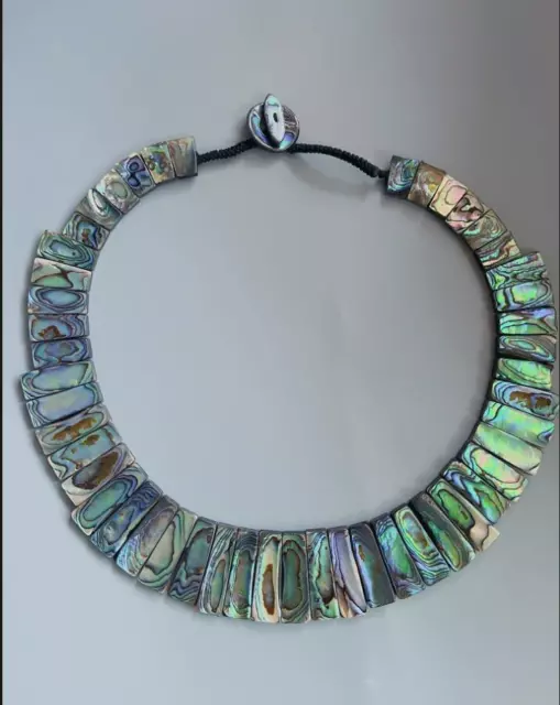 Hand-Made Natural Paua Abalone Shell Necklace