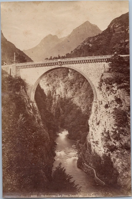 France, Saint-Sauveur, Pont Napoléon, Vintage albumen print, ca.1880 Tirage vint