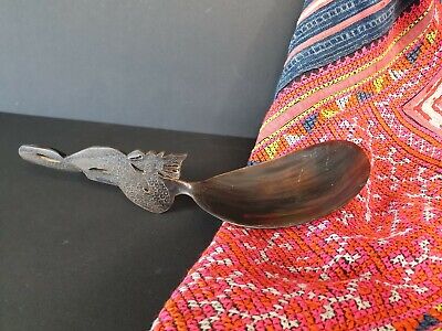 Old Black Buffalo Horn Serving Spoon (a) …beautiful collection and utilitarian 2
