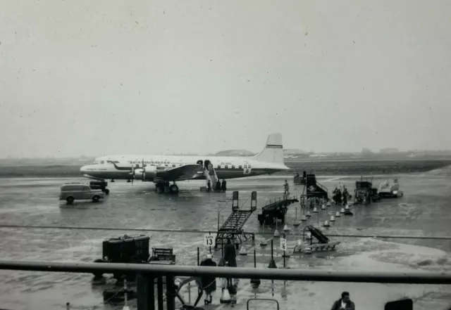 Plane On Tarmac Idlewild Airport JFK New York B&W Photograph 3.5 x 5