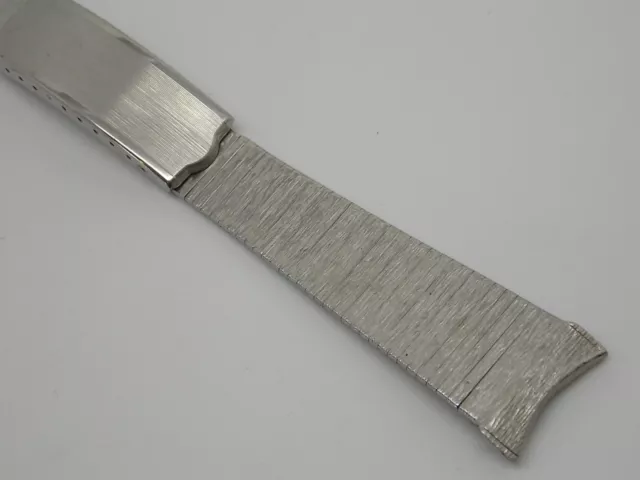 Vintage 6 1/2" Mesh backed stainless steel deployment watch band kestenmade 19mm