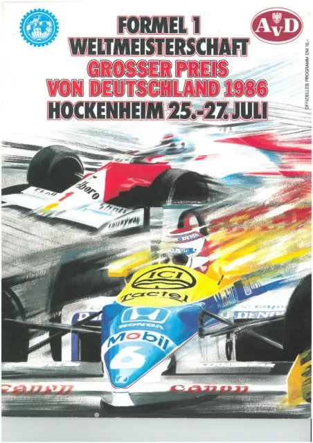 Formel 1, Weltmeisterschaft, Grosser Preis von Deutschland, Hockenheim  1986