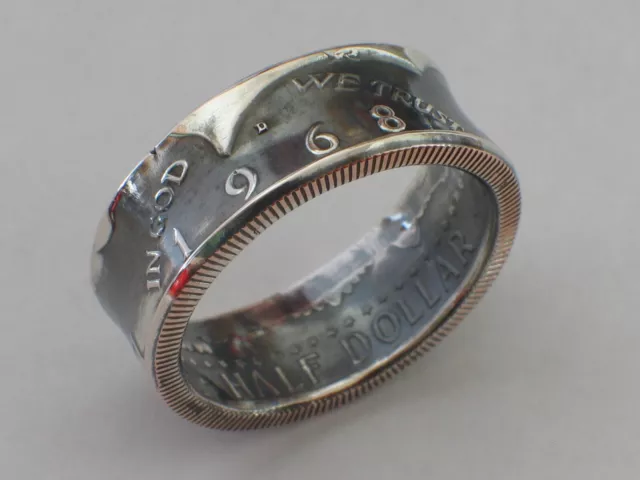 Münzring USA Kennedy half Dollar 1964 Silber 900er Ring Münze 1/2 $ Münzringe