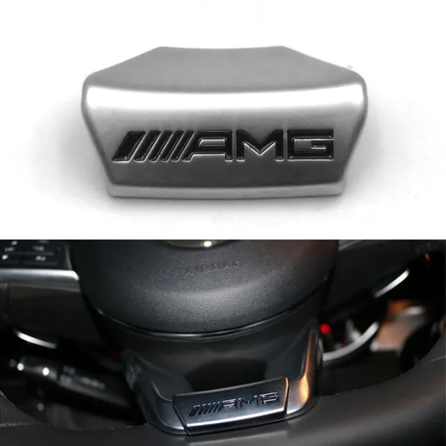 Lenkrad Badge Aufkleber AMG Style Logo Sticker  Für Mercedes Benz Glanz Silber