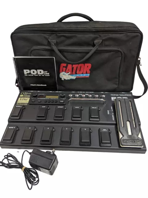 Line 6 POD XT Live Multi-Effect and Amp Modeler with Power Supply and Gigbag