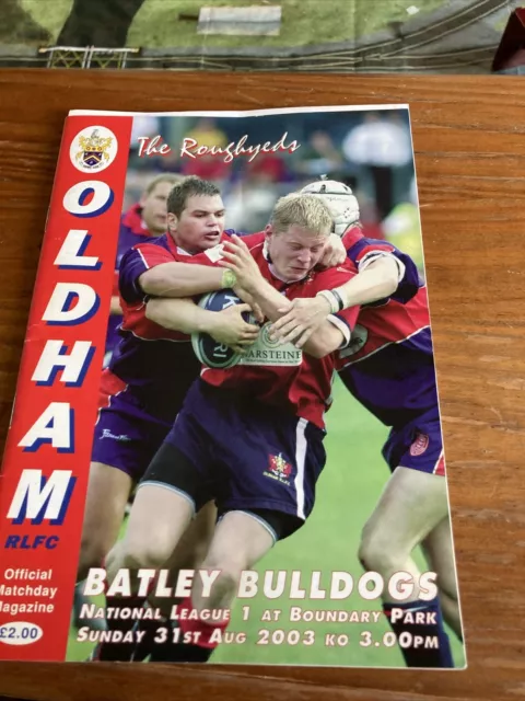 Oldham V Batley rugby league programmes 2003