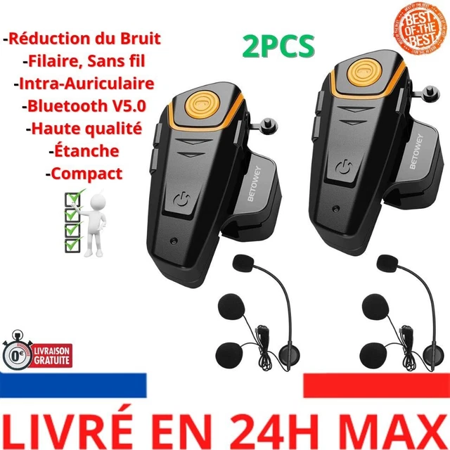 BETOWEY 2PCS INTERCOM Moto Duo pour 2 Casques, BT-S2 Kit Oreillette  Bluetooth Mo EUR 184,90 - PicClick FR