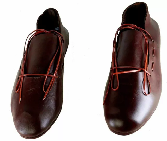 Médiévale Viking Cuir Chaussures Reenactment Combat Jeu de Rôle Avec Semelle