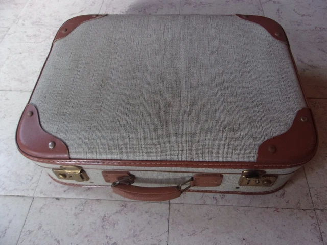 Valise Vintage Cabine Années 1960 - Brun Marron - Fabriquée En France