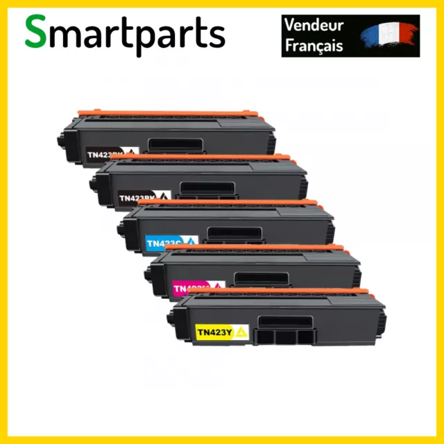 Pack de 5 TONER Compatible avec Brother TN-423 ( 2BK + C + M + Y)