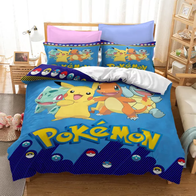 Quilt Duvet Set Bedding Set Pillowcase Single Double Queen 3D Pokémon Anime AU