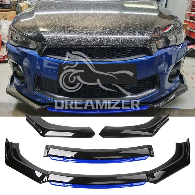 For Mitsubishi Lancer EVO 8 9 X Gloss Black Front Bumper Lip Spoiler Splitter