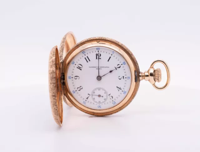 AS IS - Vintage Vacheron & Constantin Engraved Hunter Pocket Watch 14k Gold
