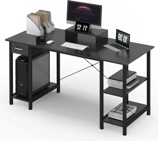 KYNEULIFE 55 inch Computer Desk, Home Office Desk with Drawer