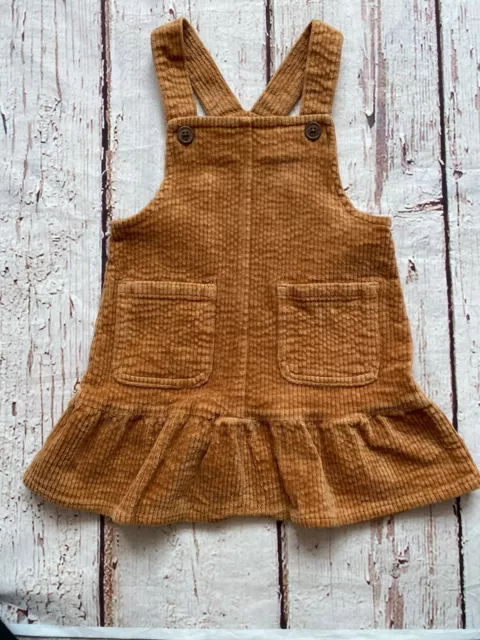 Next Baby Girl Brown Corduroy Pinafore Dress Age 12-18 Months
