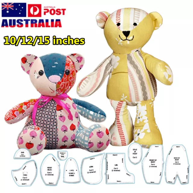 1set 10Pcs Memory Bear Template Ruler Set Sewing Auxiliary Tools 10/12/15  inch