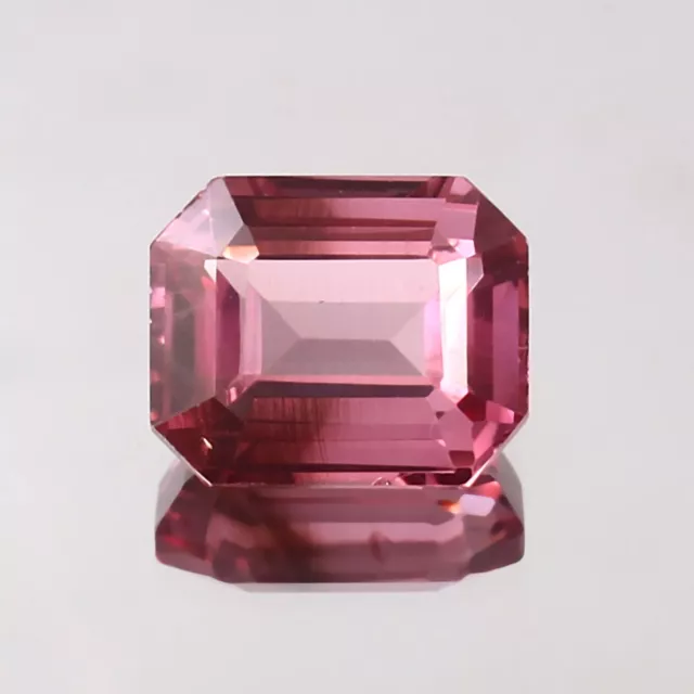 Natural Mozambique Pink Bi-color Tourmaline Radiant Cut Loose Gemstone 7.90 Ct