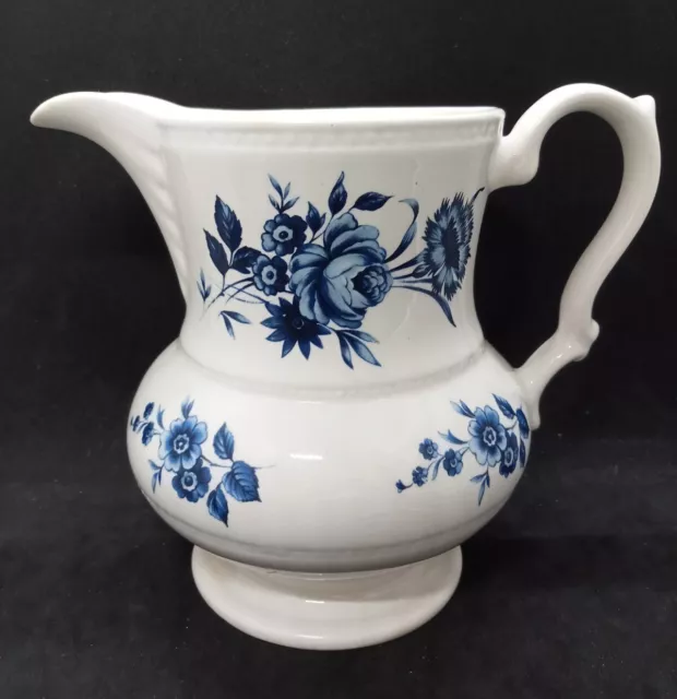 Vintage Lord Nelson Pottery  Jug 6" Blue Floral Pattern 1-80