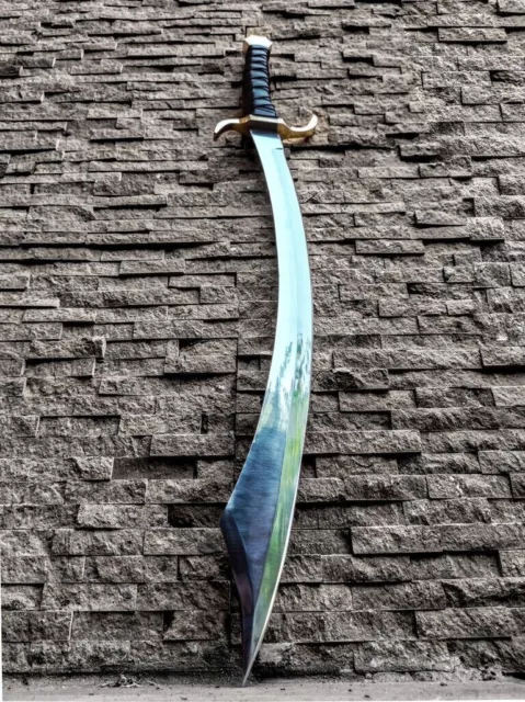 Beautiful Custom Handmade D2 Steel Scimitar Sword With Leather Sheath