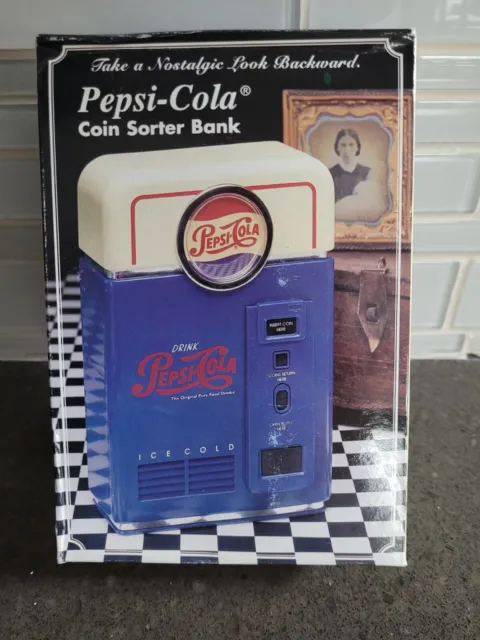 Pepsi-Cola Coin sorter &  Bank  Mini Vending Machine Collectible NEW IN BOX!!
