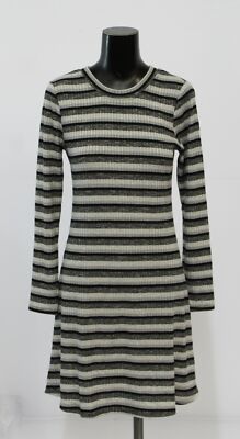Fortune + Ivy Women's Jaylah Cozy Ribbed Knit Dress AL8 Gray Small NWT
