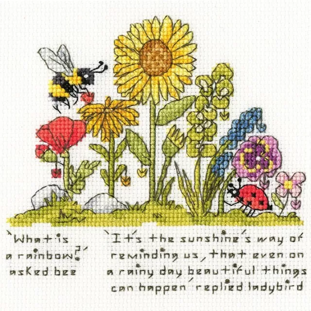 Bothy Threads ~ Counted Cross Stitch Kit ~ Ladybird and Bee ~ Rainbow Shine